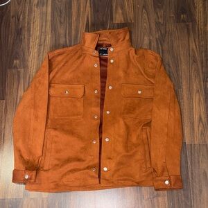 Urban Planet Orange Suede-Style Shirt Jacket